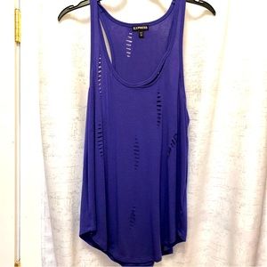 Express distressed purple razorback tank top Sz M